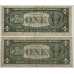 UNITED STATES OF AMERICA 1974-1977 . ONE 1 DOLLAR BANKNOTE . ERROR . MISALIGNED SEAL